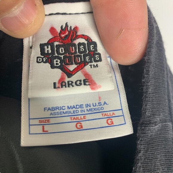 Vintage Mens House Of Blues Anaheim California Crewneck Short Sleeve Sz L Black - Picture 4 of 4